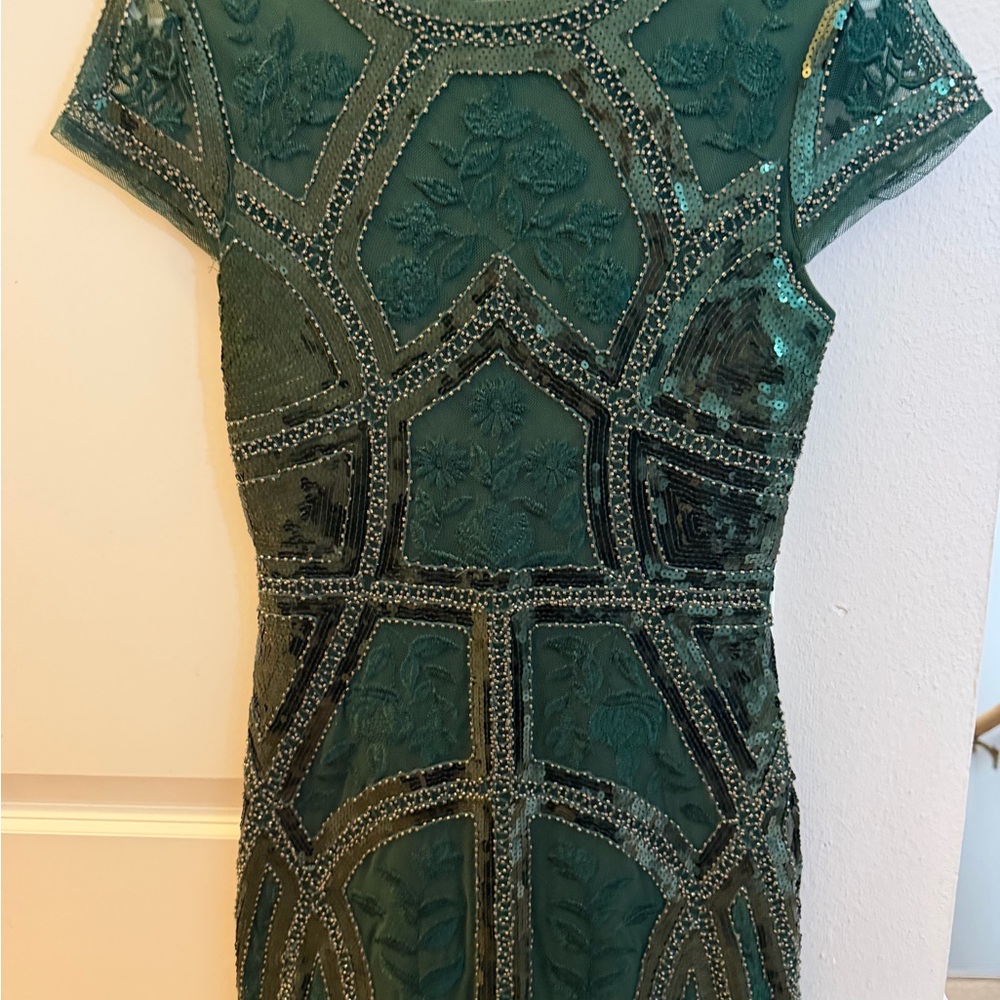 Lulu's Green Embellished Mini Dress